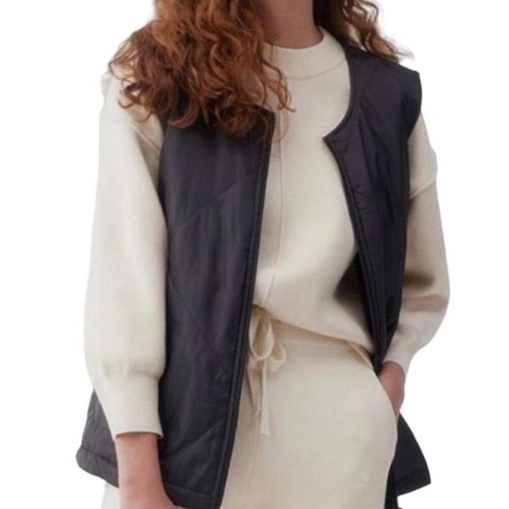 Socialite Black Quilted Puffer Vest L/XL Lightweight Streetwear Utility Core